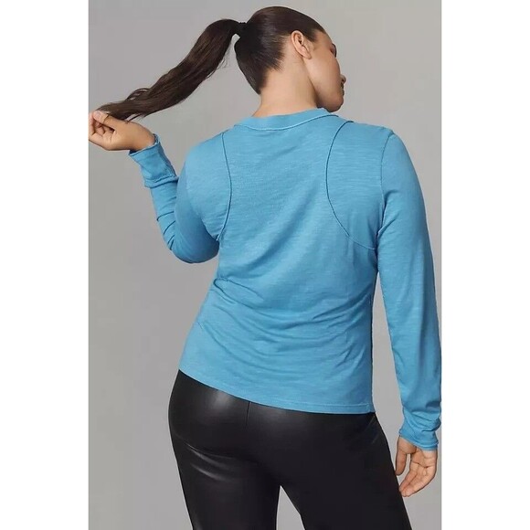 Anthropologie Pilcro Reconstructed Racer Tee Tunic Top Long Sleeve S NWT 280122 - Picture 8 of 12